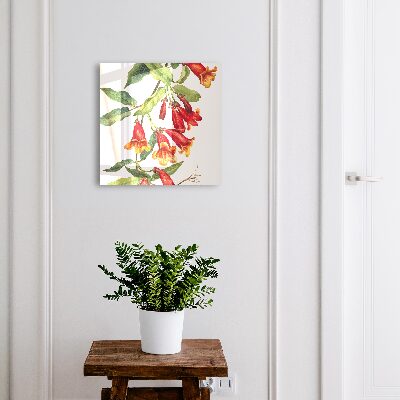 Boîte à clés decorative Fleurs rouges