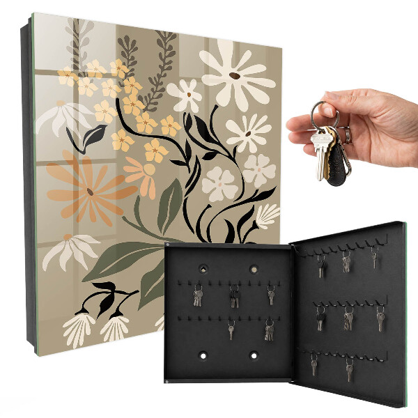 Armoire à clés murale Motif floral