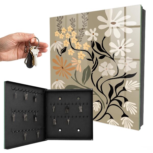 Armoire à clés murale Motif floral