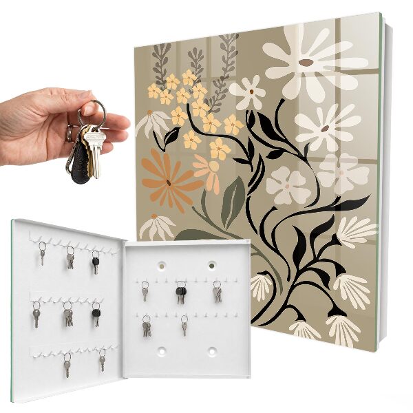 Armoire à clés murale Motif floral