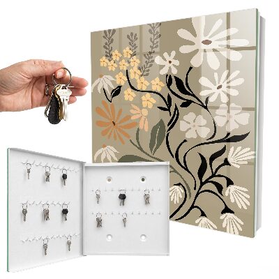 Armoire à clés murale Motif floral