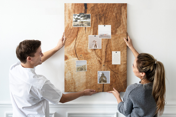 Tableau de liège Motif bois naturel dans des tons chauds
