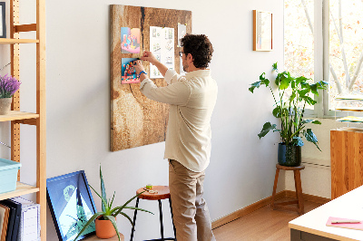 Tableau de liège Motif bois naturel dans des tons chauds