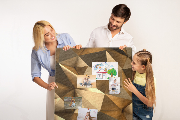 Tableau en liège fantaisie Motifs géométriques dans les tons de brun