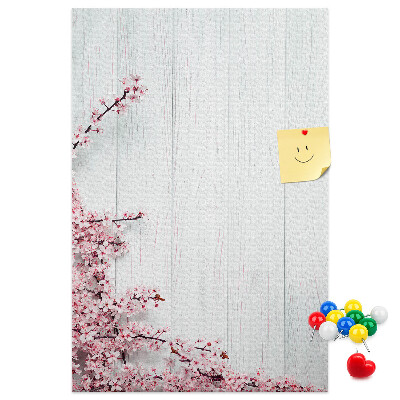 Tableau en liège déco Branches florales sur fond clair