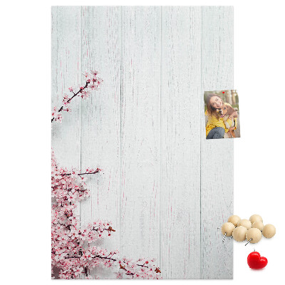 Tableau en liège déco Branches florales sur fond clair