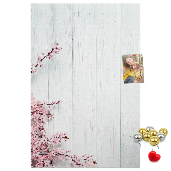 Tableau en liège déco Branches florales sur fond clair
