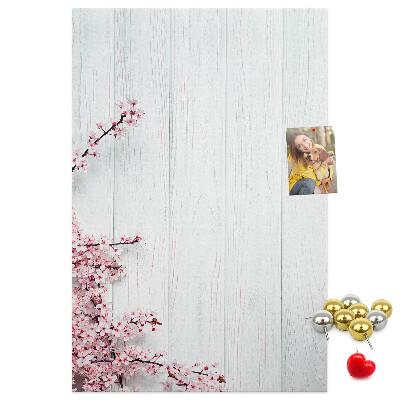 Tableau en liège déco Branches florales sur fond clair