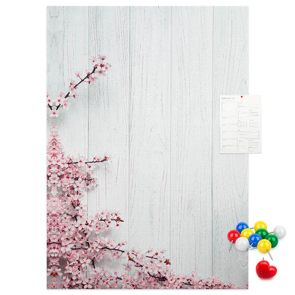 Tableau en liège déco Branches florales sur fond clair