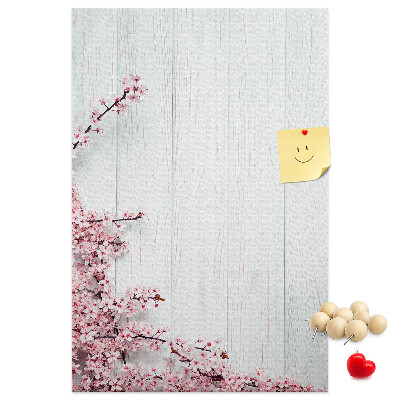 Tableau en liège déco Branches florales sur fond clair