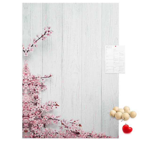 Tableau en liège déco Branches florales sur fond clair