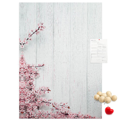 Tableau en liège déco Branches florales sur fond clair