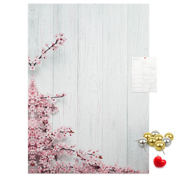 Tableau en liège déco Branches florales sur fond clair