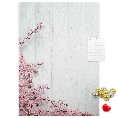 Tableau en liège déco Branches florales sur fond clair