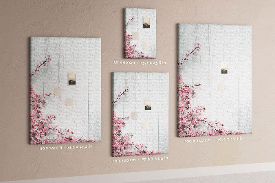 Tableau en liège déco Branches florales sur fond clair