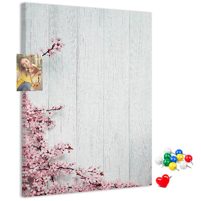 Tableau en liège déco Branches florales sur fond clair