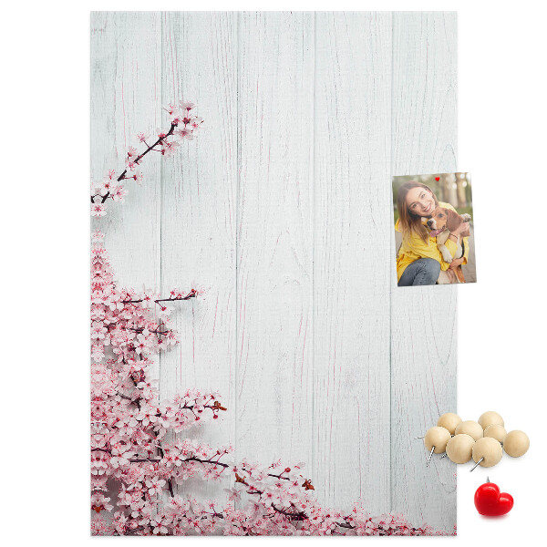Tableau en liège déco Branches florales sur fond clair
