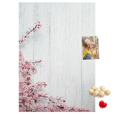 Tableau en liège déco Branches florales sur fond clair