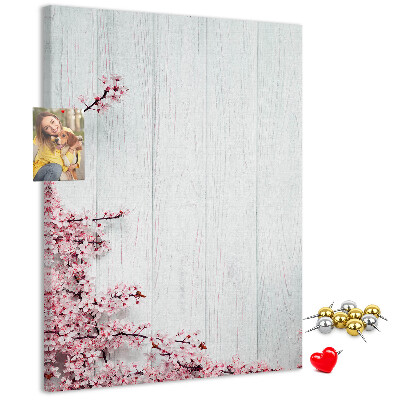 Tableau en liège déco Branches florales sur fond clair