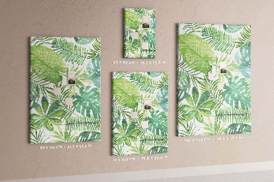 Tableau en liège fantaisie Motif de feuilles tropicales dans des tons de vert