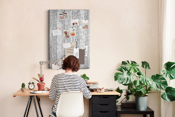 Tableau en liège déco Texture de planches de bois grises pour fond