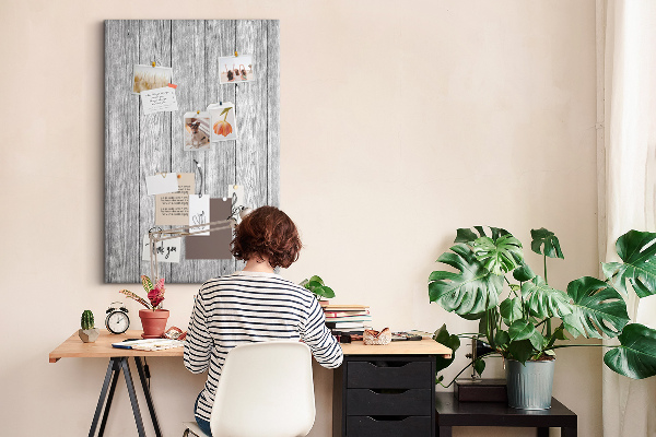 Tableau en liège déco Texture de planches de bois grises pour fond