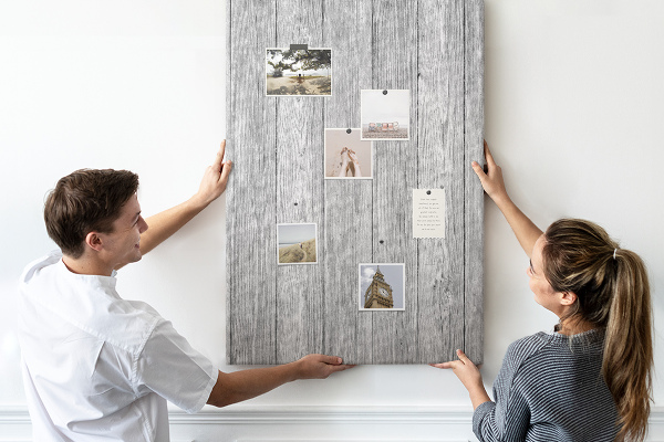 Tableau en liège déco Texture de planches de bois grises pour fond
