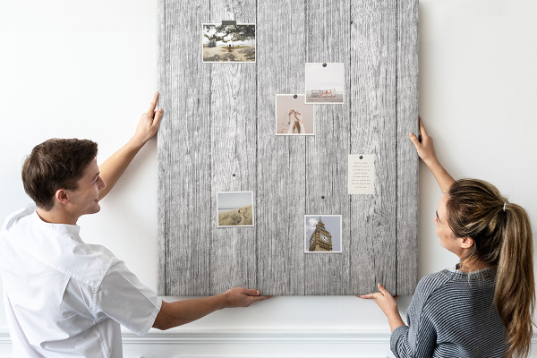Tableau en liège déco Texture de planches de bois grises pour fond