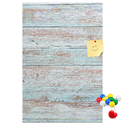 Tableau de liège planches rustiques aux teintes pastel