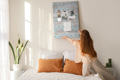 Tableau de liège planches rustiques aux teintes pastel