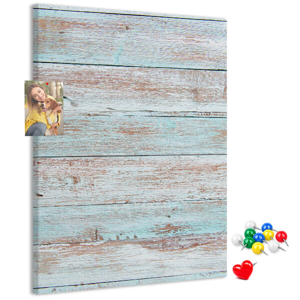 Tableau de liège planches rustiques aux teintes pastel