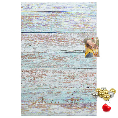 Tableau de liège planches rustiques aux teintes pastel