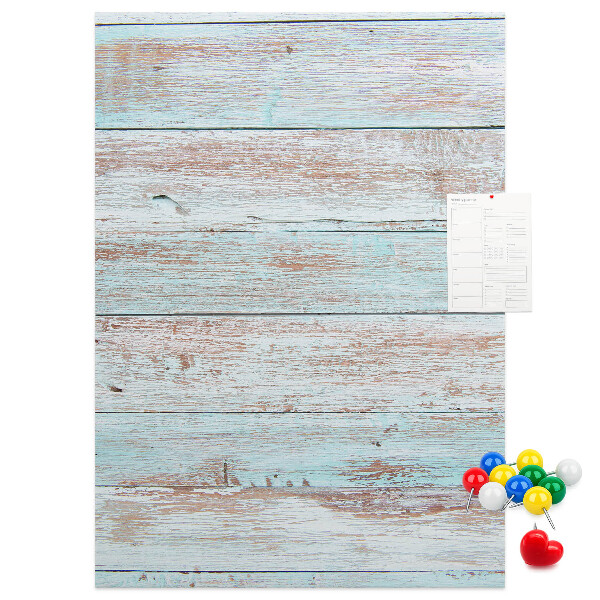 Tableau de liège planches rustiques aux teintes pastel