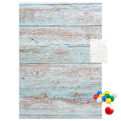 Tableau de liège planches rustiques aux teintes pastel