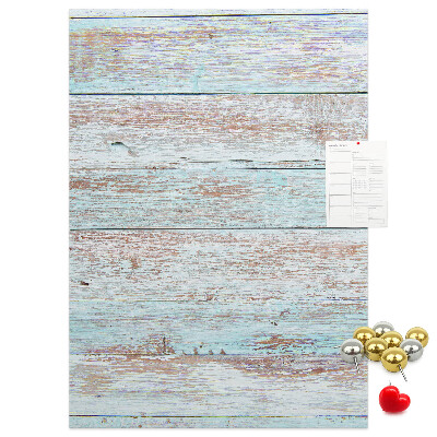 Tableau de liège planches rustiques aux teintes pastel