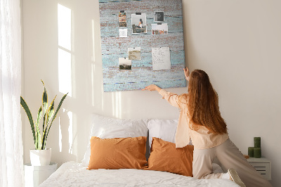 Tableau de liège planches rustiques aux teintes pastel