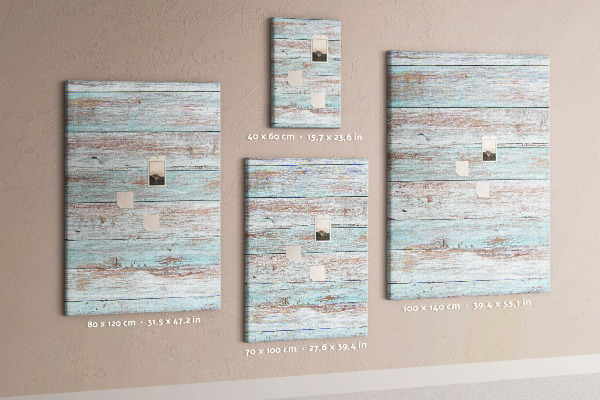 Tableau de liège planches rustiques aux teintes pastel