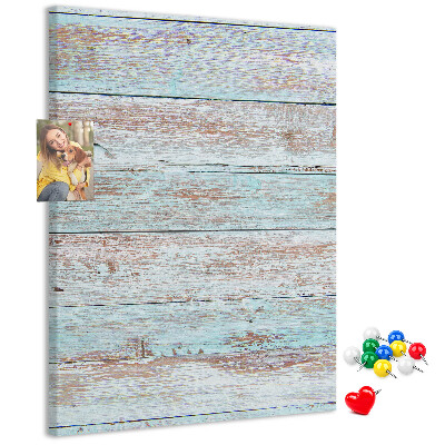 Tableau de liège planches rustiques aux teintes pastel
