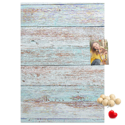 Tableau de liège planches rustiques aux teintes pastel