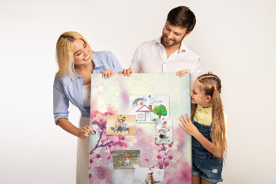 Tableau en liège déco Des accents floraux dans des tons délicats