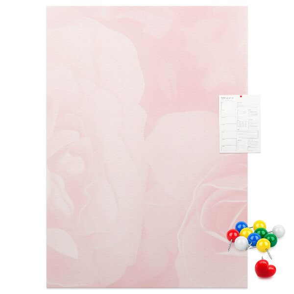 Tableau de liège Délicates roses roses en arrière-plan.