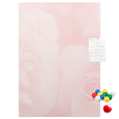 Tableau de liège Délicates roses roses en arrière-plan.