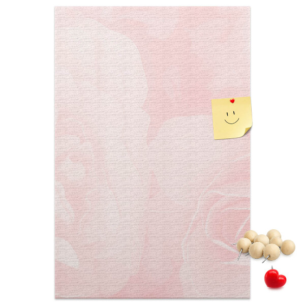 Tableau de liège Délicates roses roses en arrière-plan.