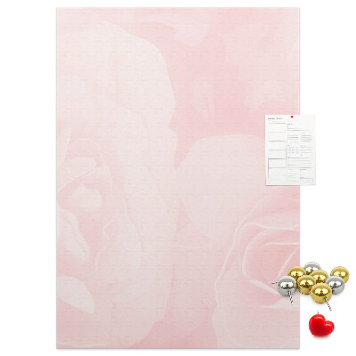 Tableau de liège Délicates roses roses en arrière-plan.