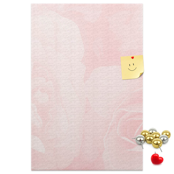 Tableau de liège Délicates roses roses en arrière-plan.