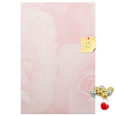 Tableau de liège Délicates roses roses en arrière-plan.