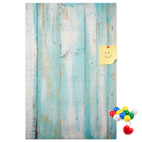 Tableau de liège Texture de bois dans des tons de bleu