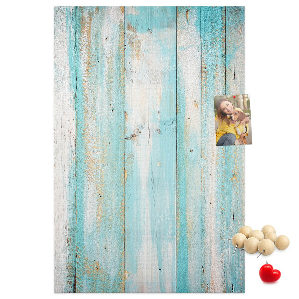 Tableau de liège Texture de bois dans des tons de bleu