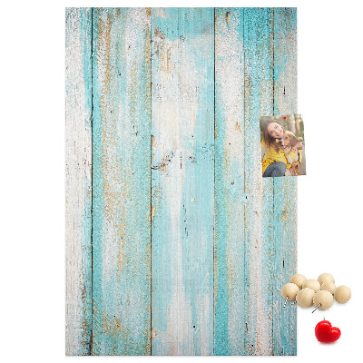 Tableau de liège Texture de bois dans des tons de bleu