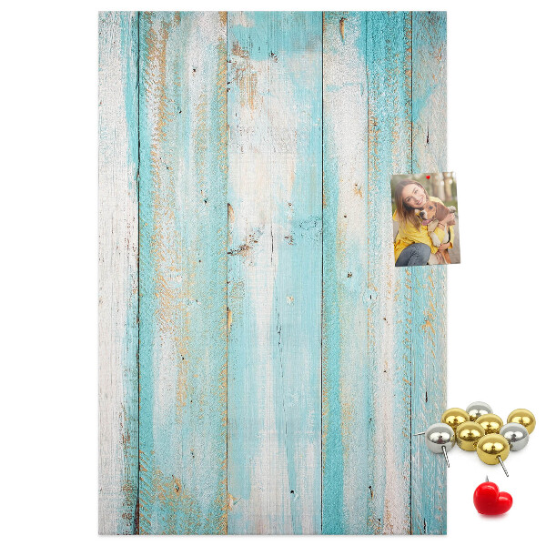 Tableau de liège Texture de bois dans des tons de bleu